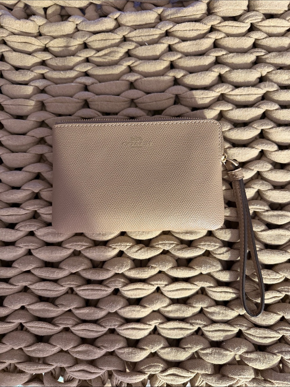 Coach Wristlet in Light Taupe